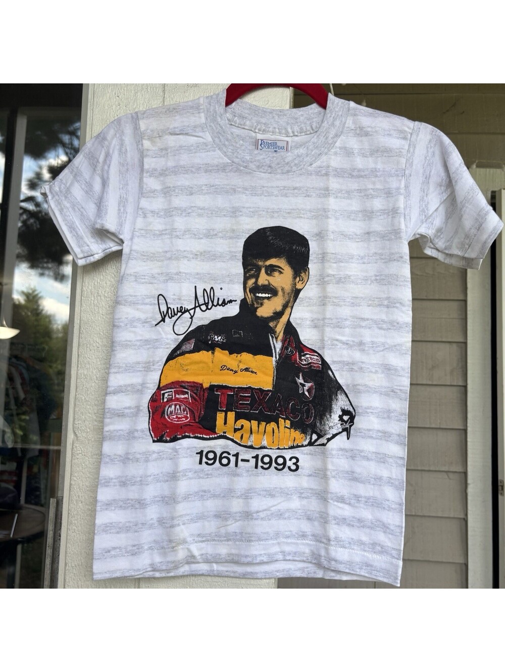 Vintage 90s Davey Allison NASCAR Racing Memorial Car Shirt Small